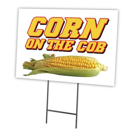 Corn On The Cob Yard Sign & Stake Outdoor Plastic Coroplast Window